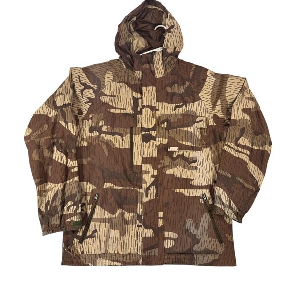 Burton Ronin Camo Snowboard Jacket XL Men’s Hooded Brown Tan Waterproof Vented - Picture 1 of 16